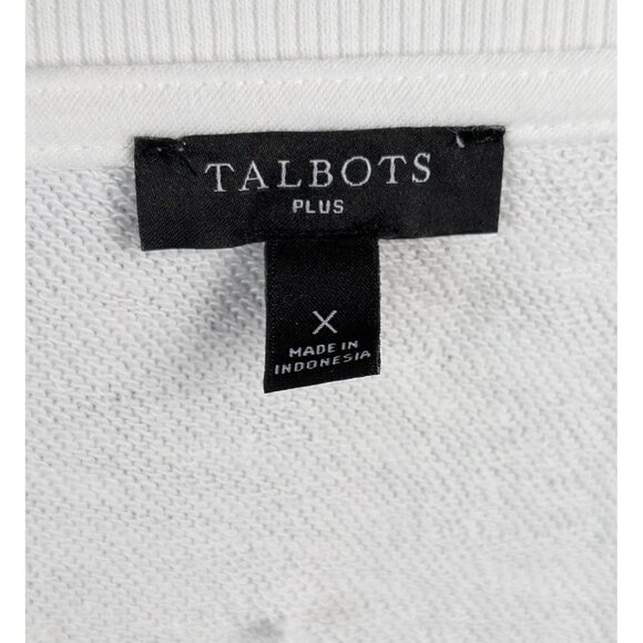 TALBOTS Lemon Fruit Print Sweatshirt Pullover Women's Size XL White 1X Plus - Picture 3 of 4